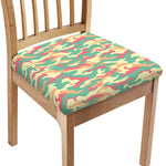 Pastel Camouflage Print Chair Cushion Cover