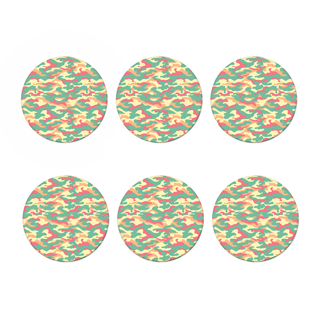 Pastel Camouflage Print Coaster Set