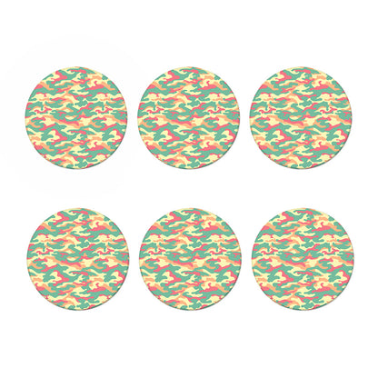 Pastel Camouflage Print Coaster Set