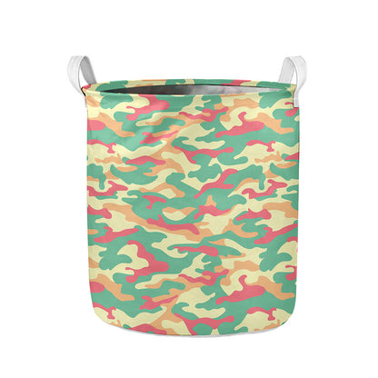 Pastel Camouflage Print Collapsible Laundry Basket