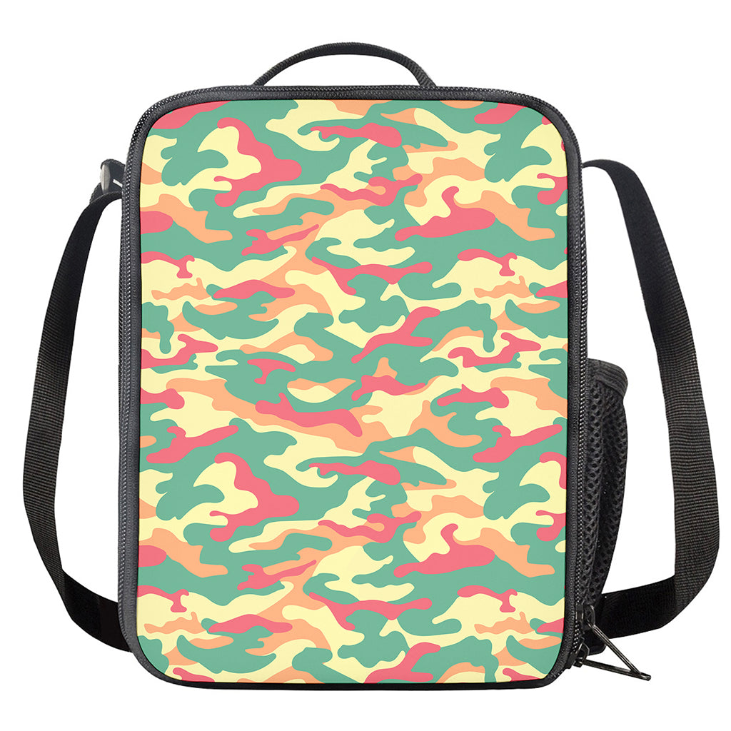 Pastel Camouflage Print Crossbody Lunch Bag