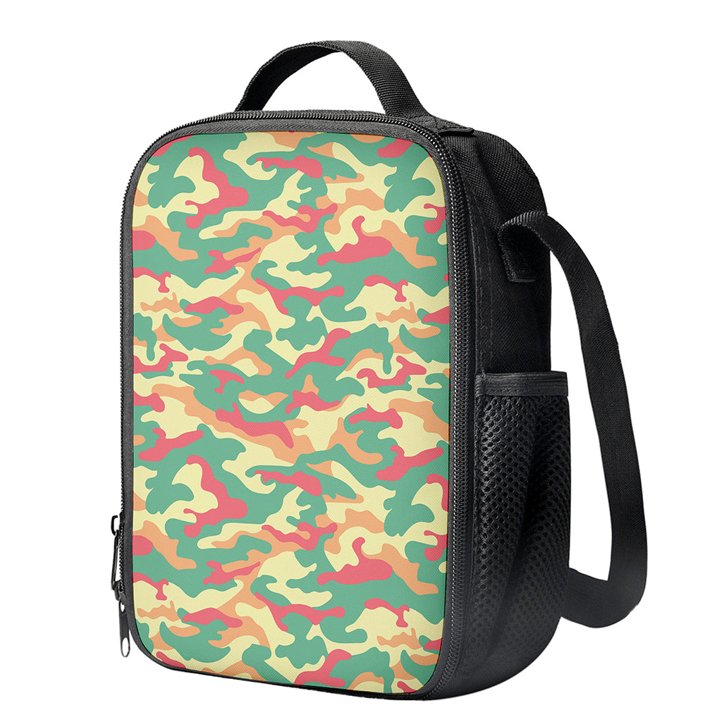 Pastel Camouflage Print Crossbody Lunch Bag
