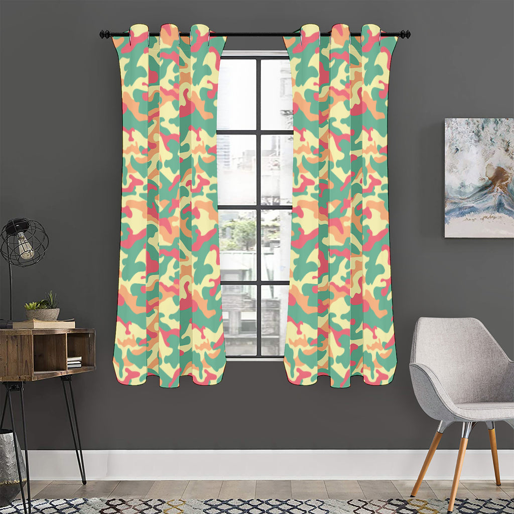 Pastel Camouflage Print Curtain