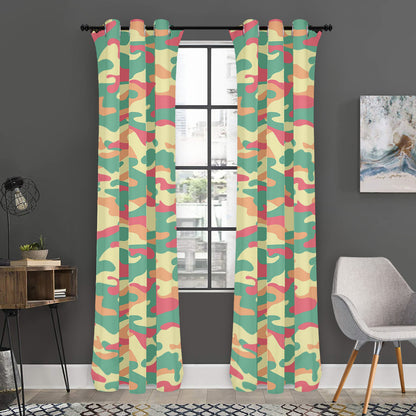 Pastel Camouflage Print Curtain