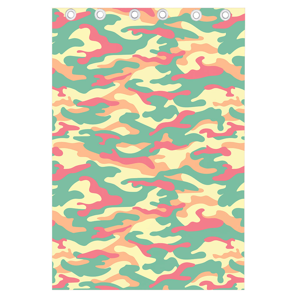 Pastel Camouflage Print Curtain