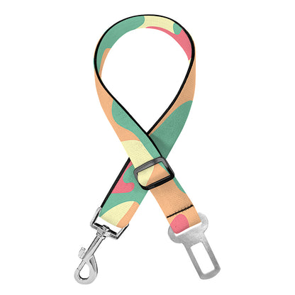 Pastel Camouflage Print Dog Seat Belt