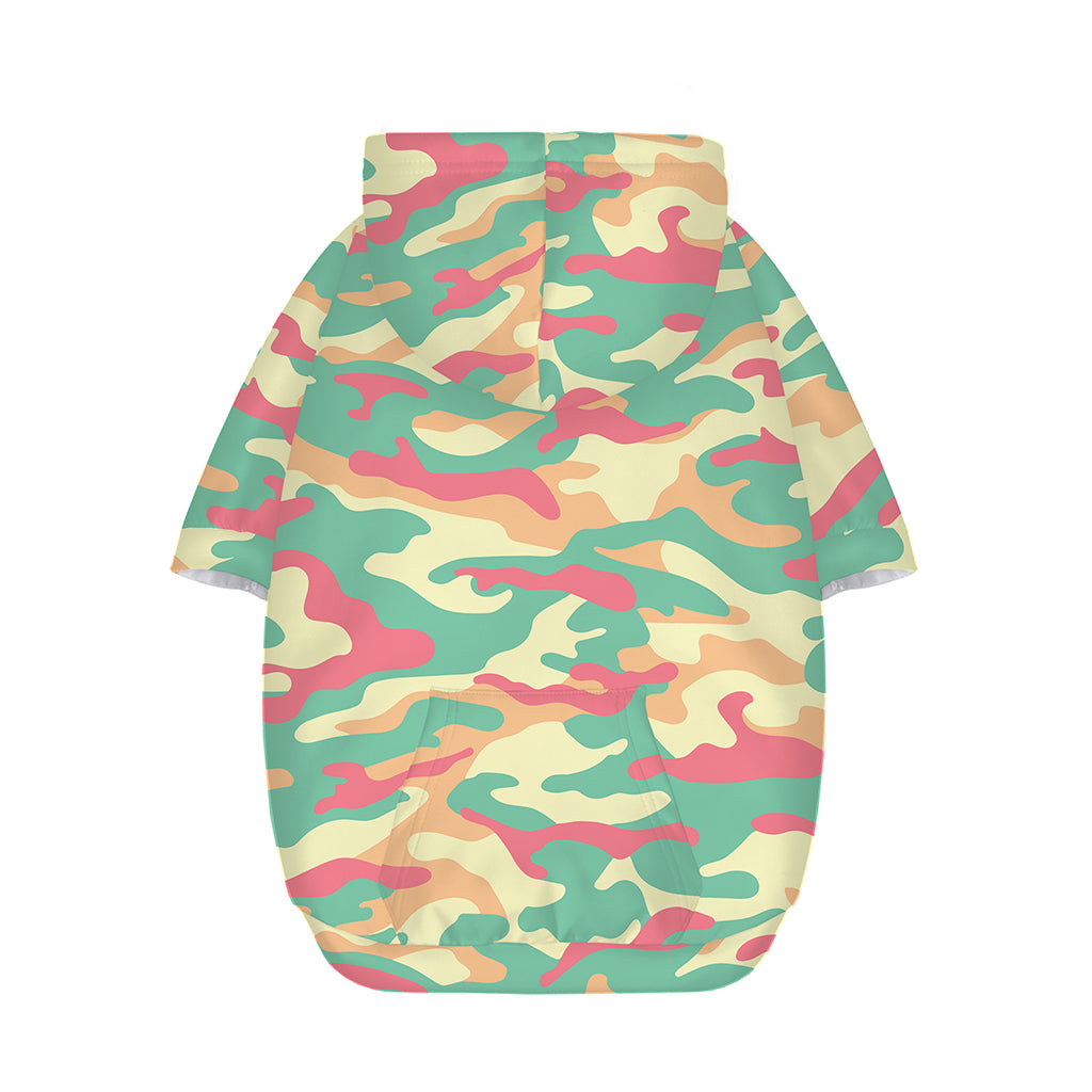 Pastel Camouflage Print Dog Zip Up Hoodie