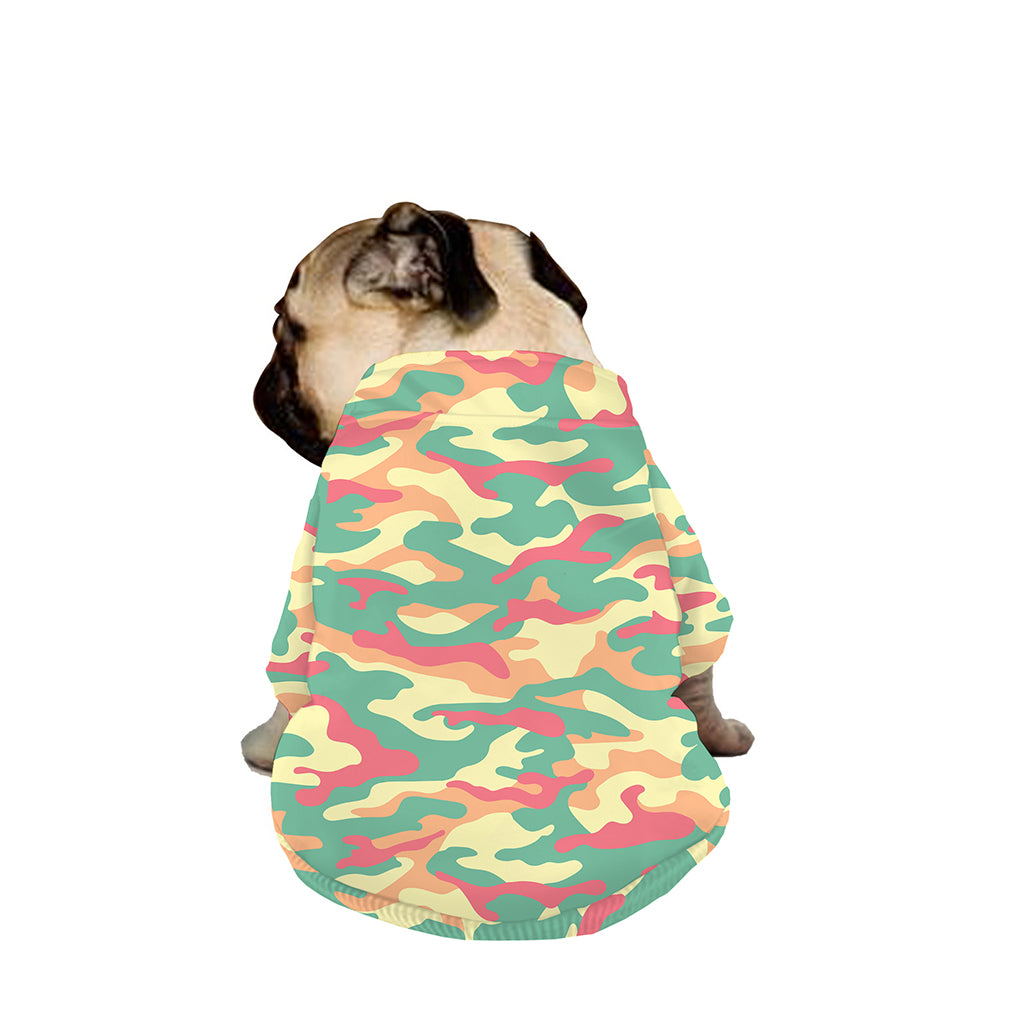 Pastel Camouflage Print Dog Zip Up Jacket