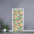 Pastel Camouflage Print Door Sticker