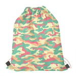 Pastel Camouflage Print Drawstring Bag