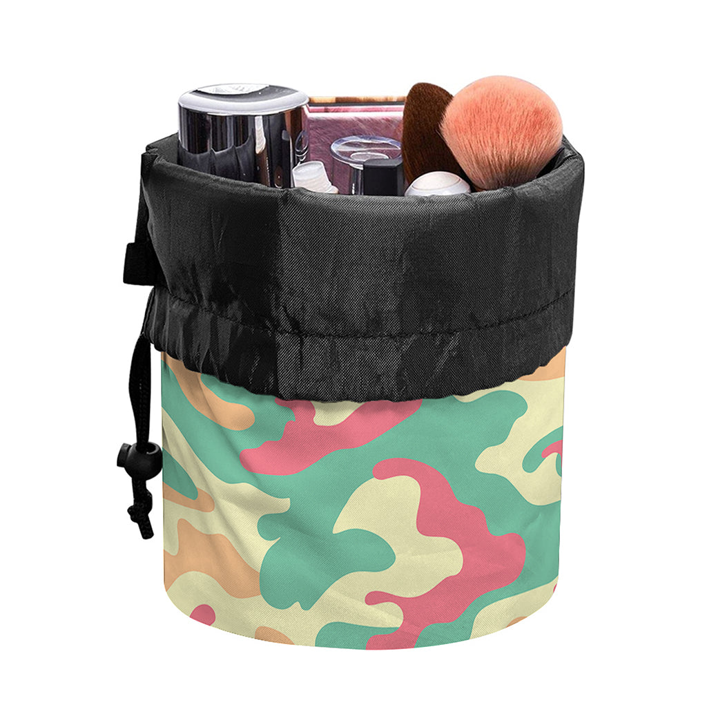 Pastel Camouflage Print Drawstring Makeup Bag