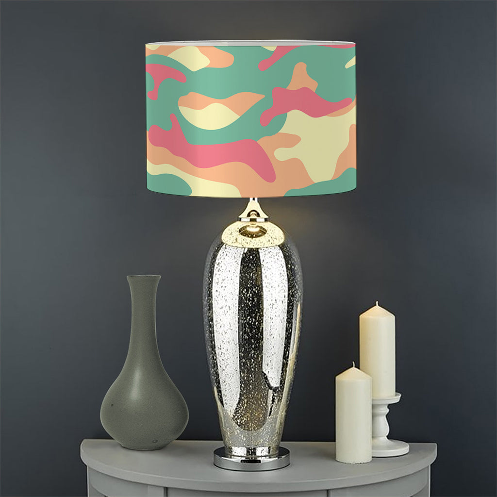 Pastel Camouflage Print Drum Lamp Shade