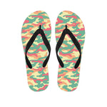 Pastel Camouflage Print Flip Flops