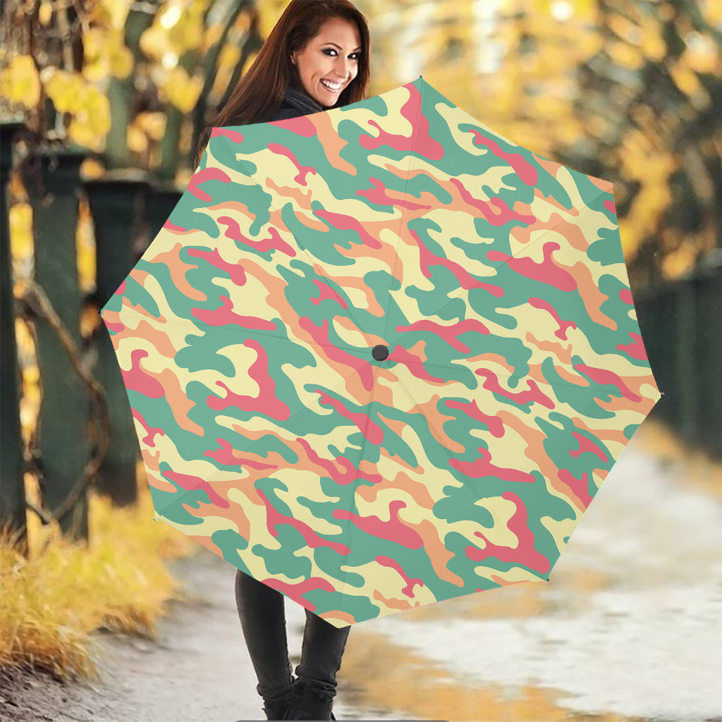 Pastel Camouflage Print Foldable Umbrella