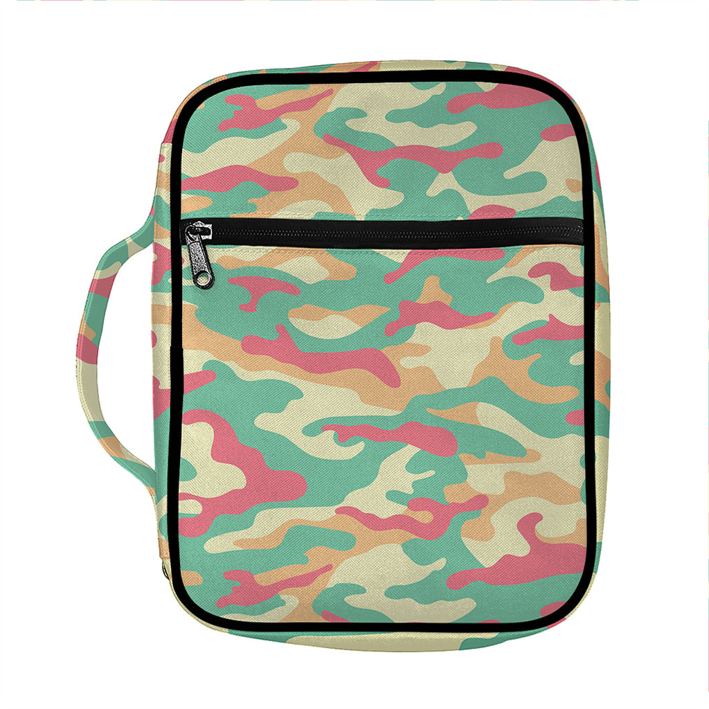Pastel Camouflage Print Front Pocket Bible Bag