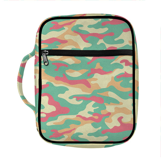 Pastel Camouflage Print Front Pocket Bible Bag