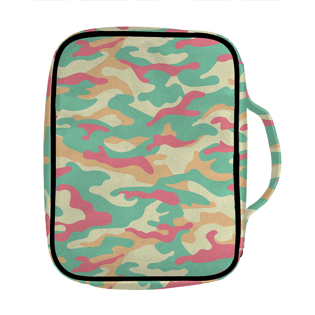 Pastel Camouflage Print Front Pocket Bible Bag