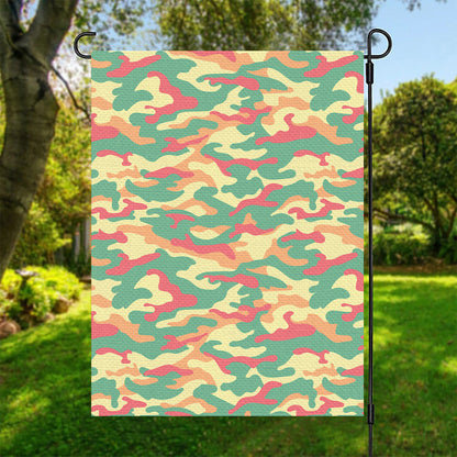 Pastel Camouflage Print Garden Flag