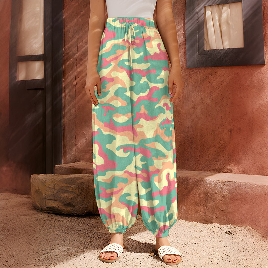 Pastel Camouflage Print Harem Pants