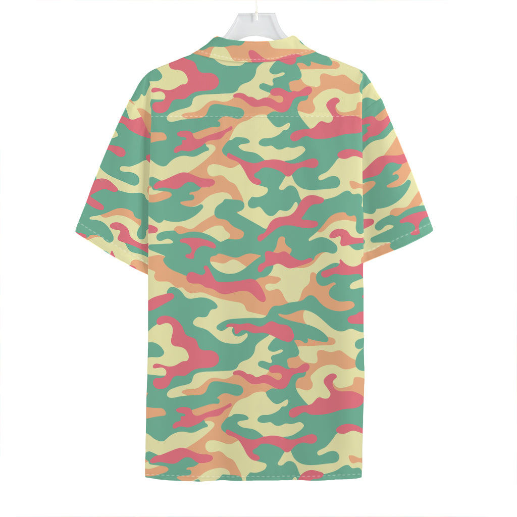 Pastel Camouflage Print Hawaiian Shirt