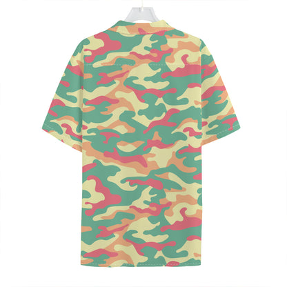 Pastel Camouflage Print Hawaiian Shirt
