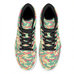 Pastel Camouflage Print High Top Leather Sneakers