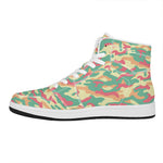 Pastel Camouflage Print High Top Leather Sneakers