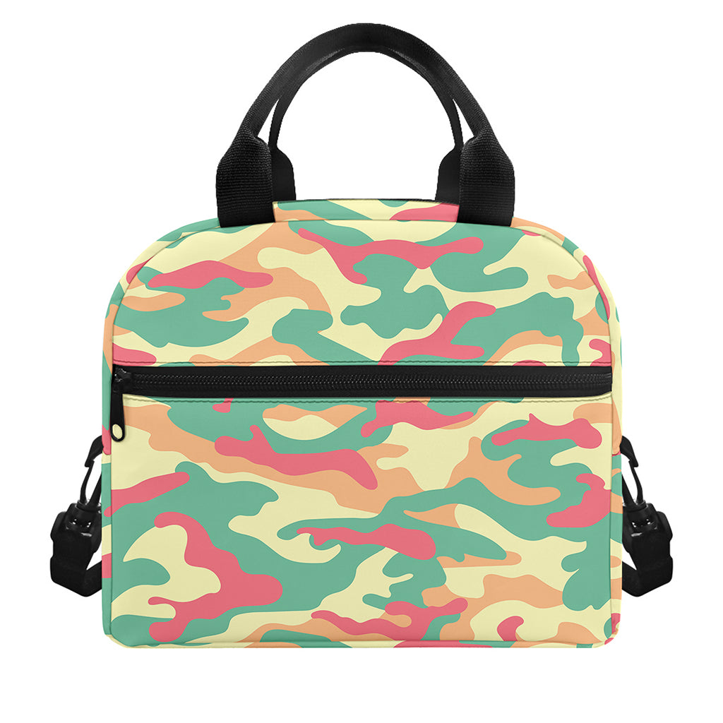 Pastel Camouflage Print Insulated Lunch Bag