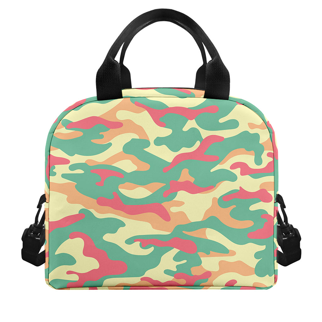 Pastel Camouflage Print Insulated Lunch Bag