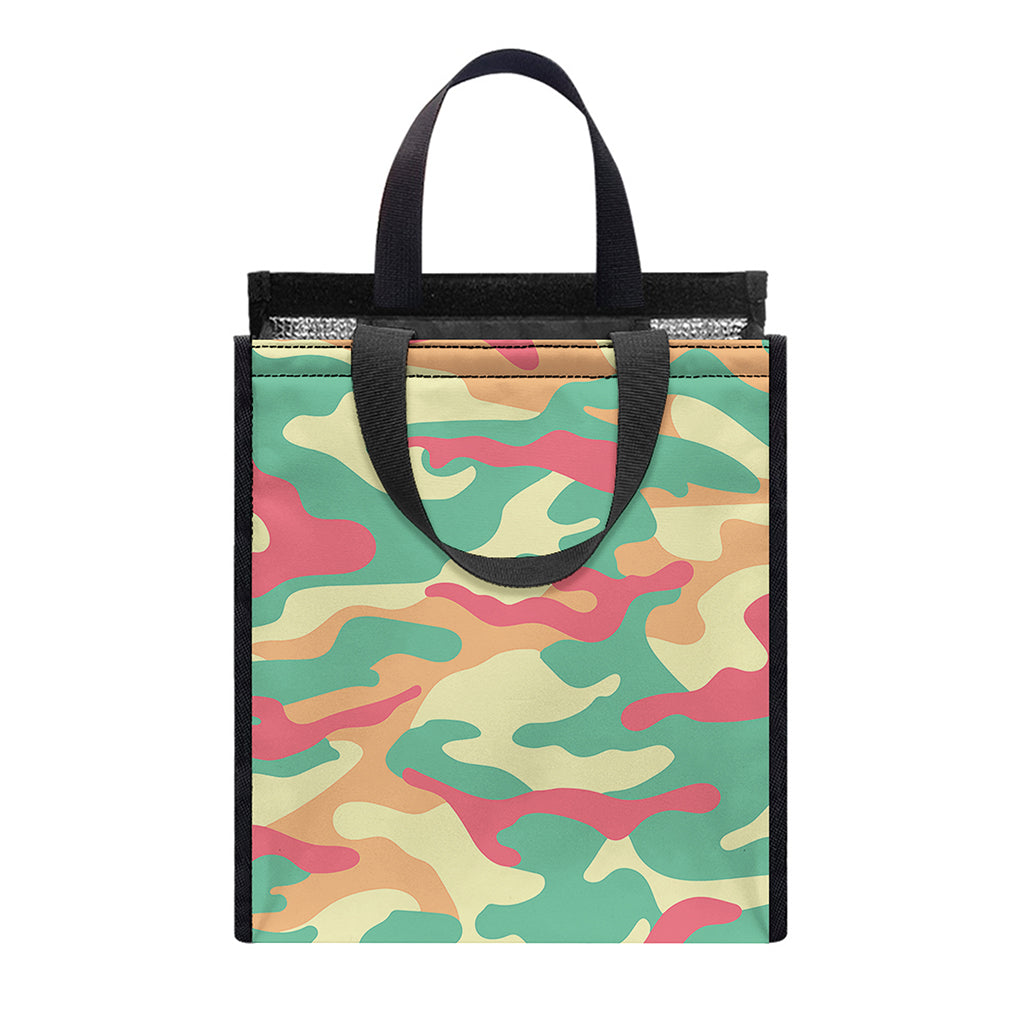 Pastel Camouflage Print Insulated Lunch Tote