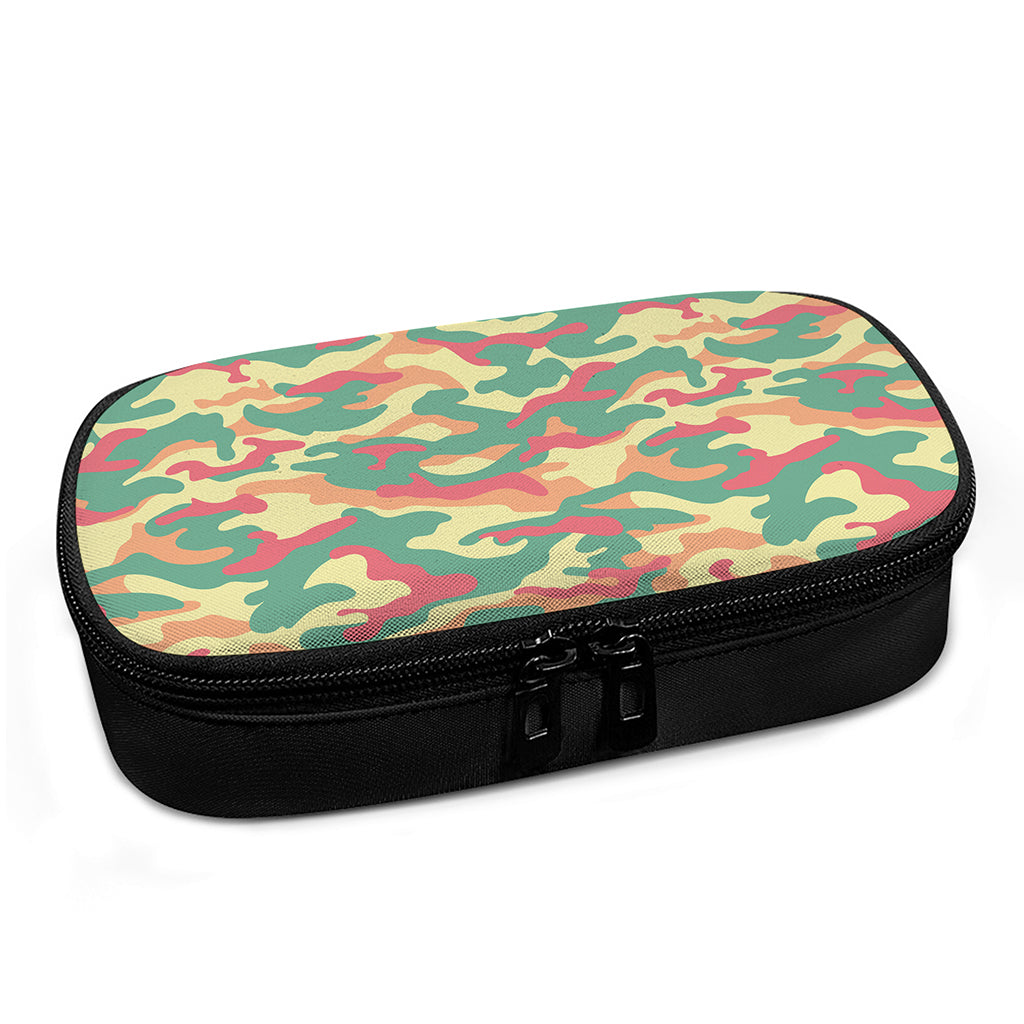 Pastel Camouflage Print Insulin Cooler Travel Case