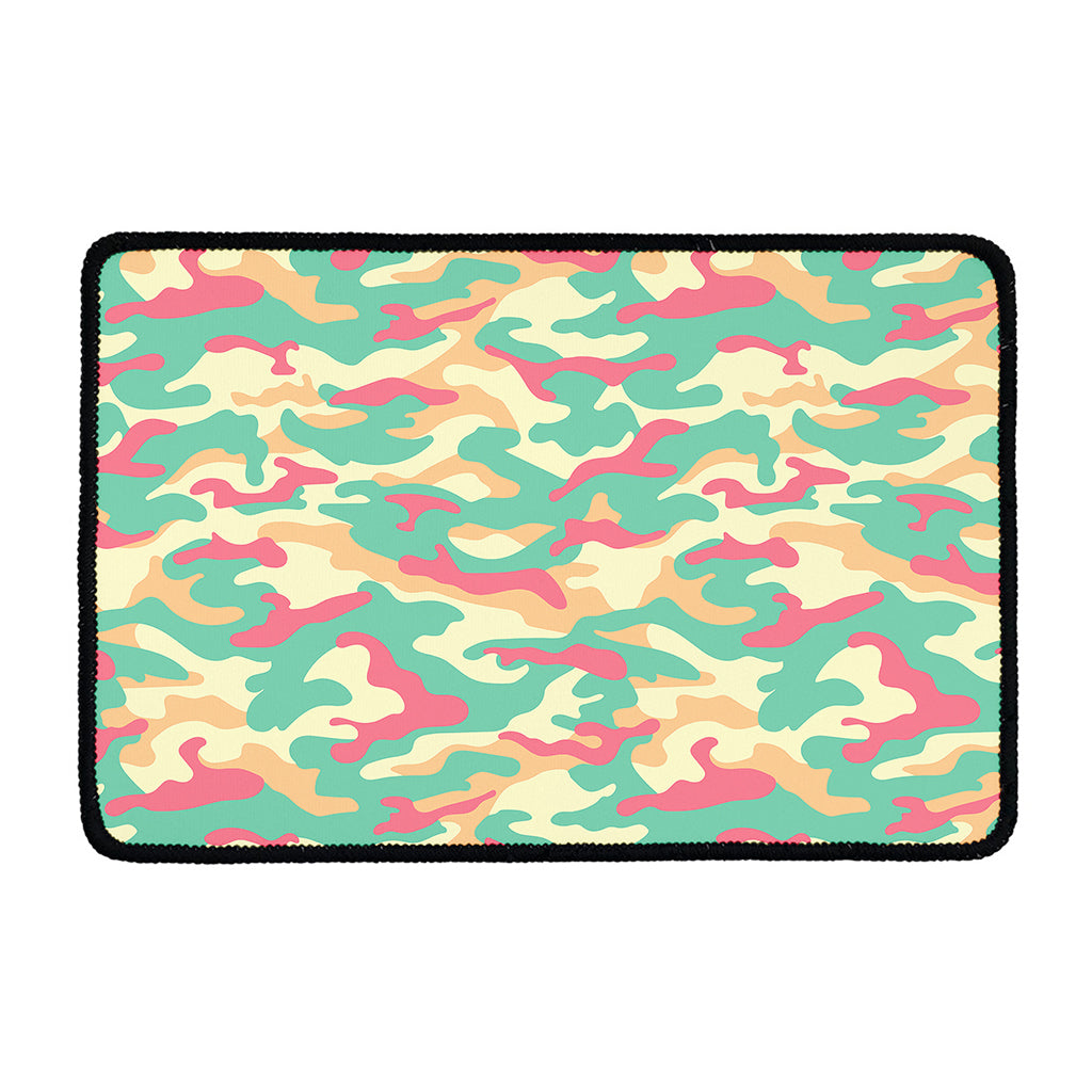 Pastel Camouflage Print Kitchen Mat