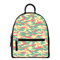 Pastel Camouflage Print Leather Backpack