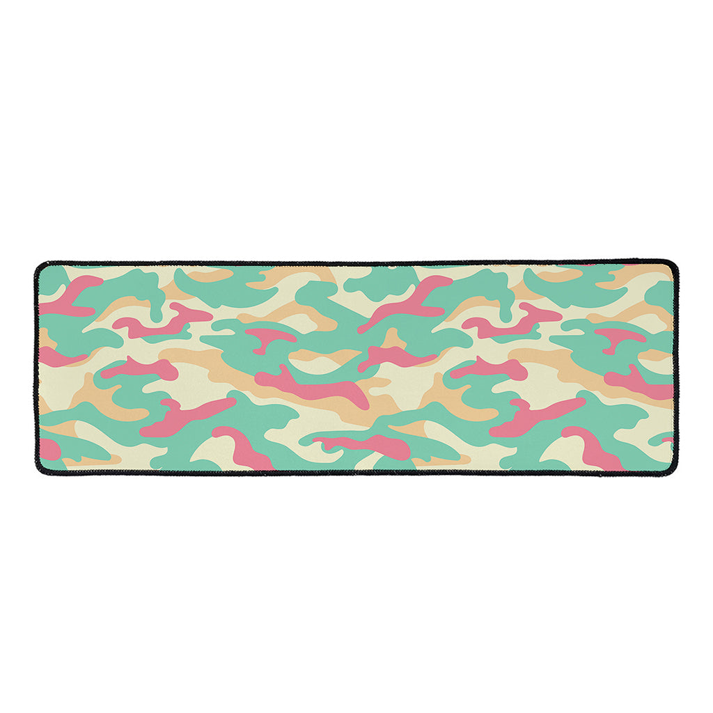 Pastel Camouflage Print Long Kitchen Mat