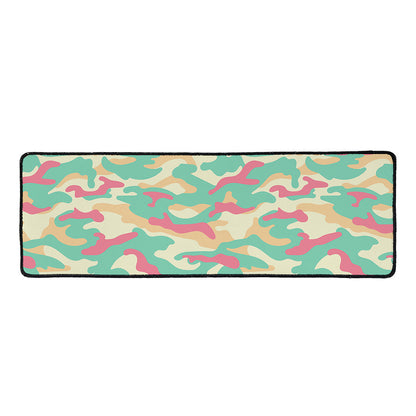 Pastel Camouflage Print Long Kitchen Mat