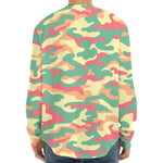 Pastel Camouflage Print Long Sleeve Baseball Jersey