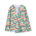 Pastel Camouflage Print Long Sleeve Short Coat