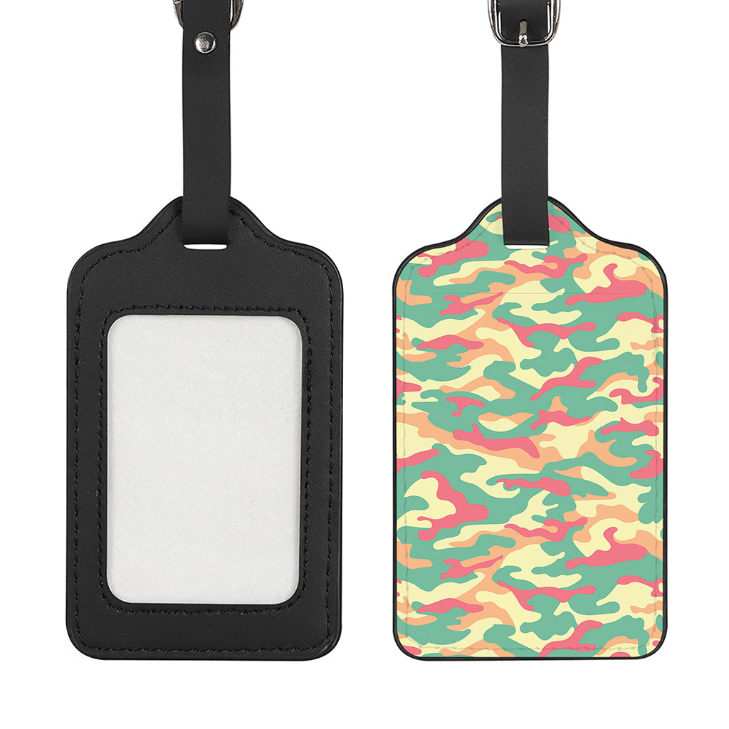 Pastel Camouflage Print Luggage Tag
