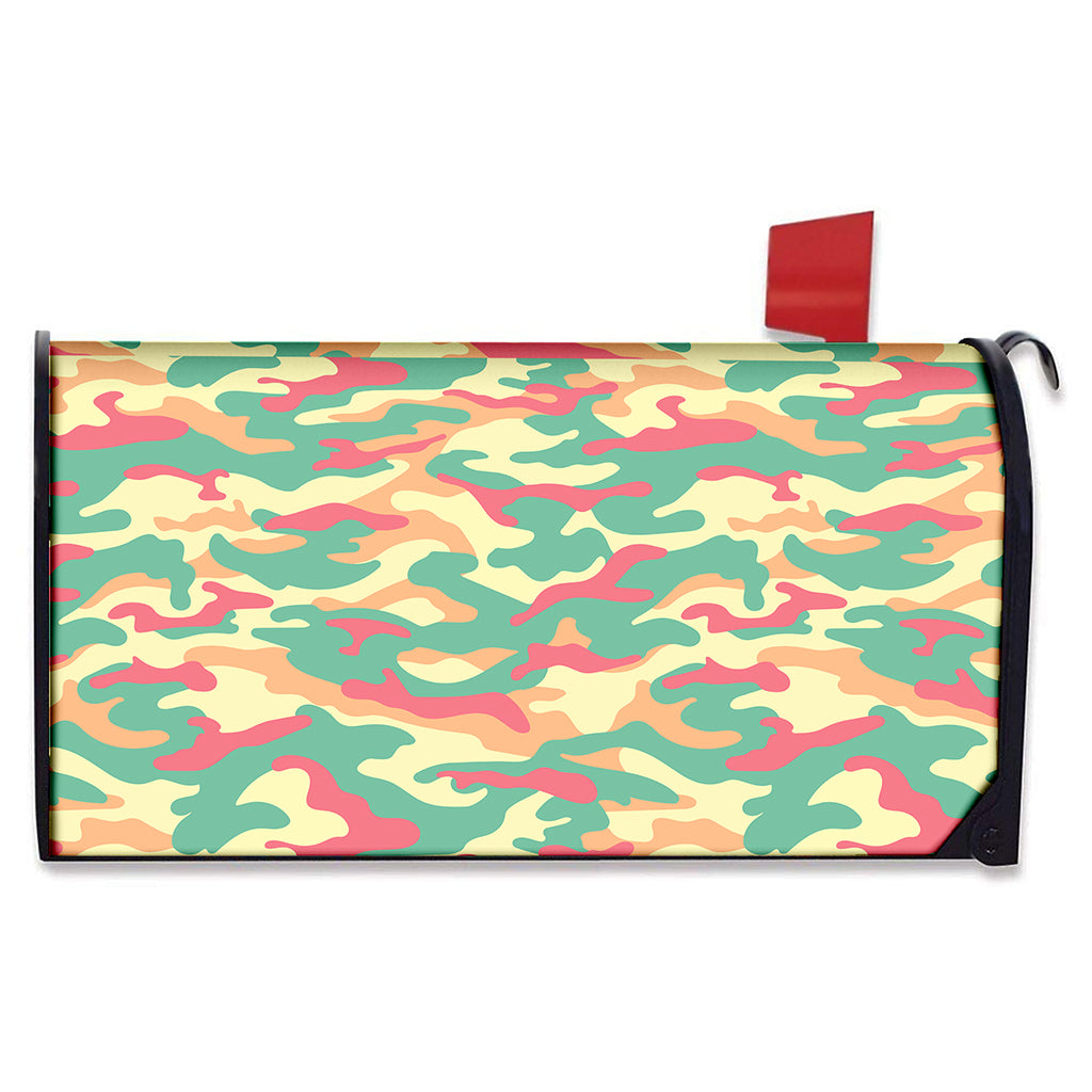 Pastel Camouflage Print Mailbox Cover