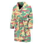 Pastel Camouflage Print Men's Bathrobe
