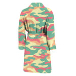 Pastel Camouflage Print Men's Bathrobe