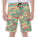 Pastel Camouflage Print Men's Beach Shorts
