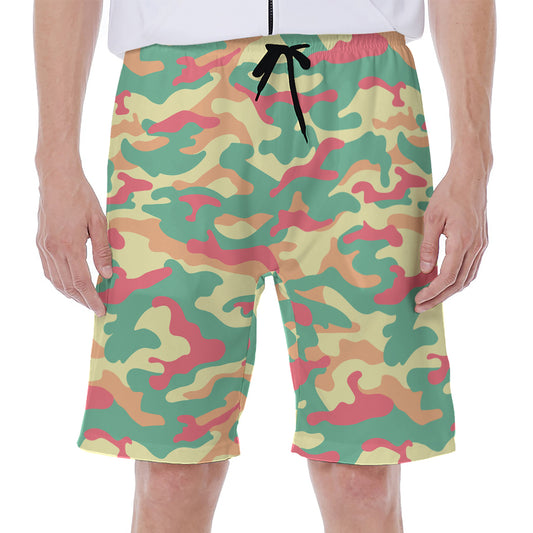 Pastel Camouflage Print Men's Beach Shorts