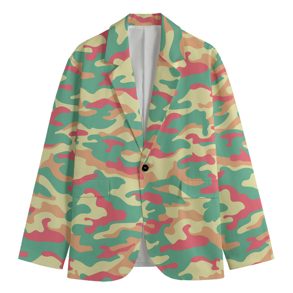 Pastel Camouflage Print Men's Blazer