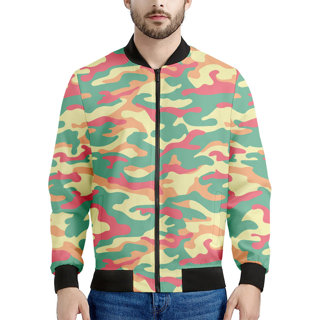 Pastel Camouflage Print Men's Bomber Jacket