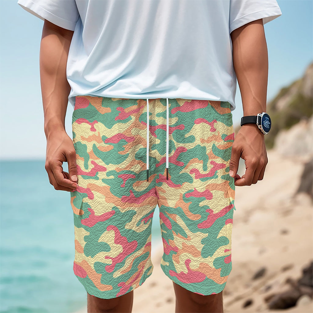 Pastel Camouflage Print Men's Cargo Shorts