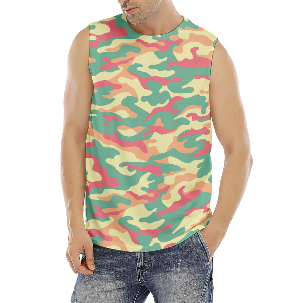 Pastel Camouflage Print Men's Fitness Tank Top