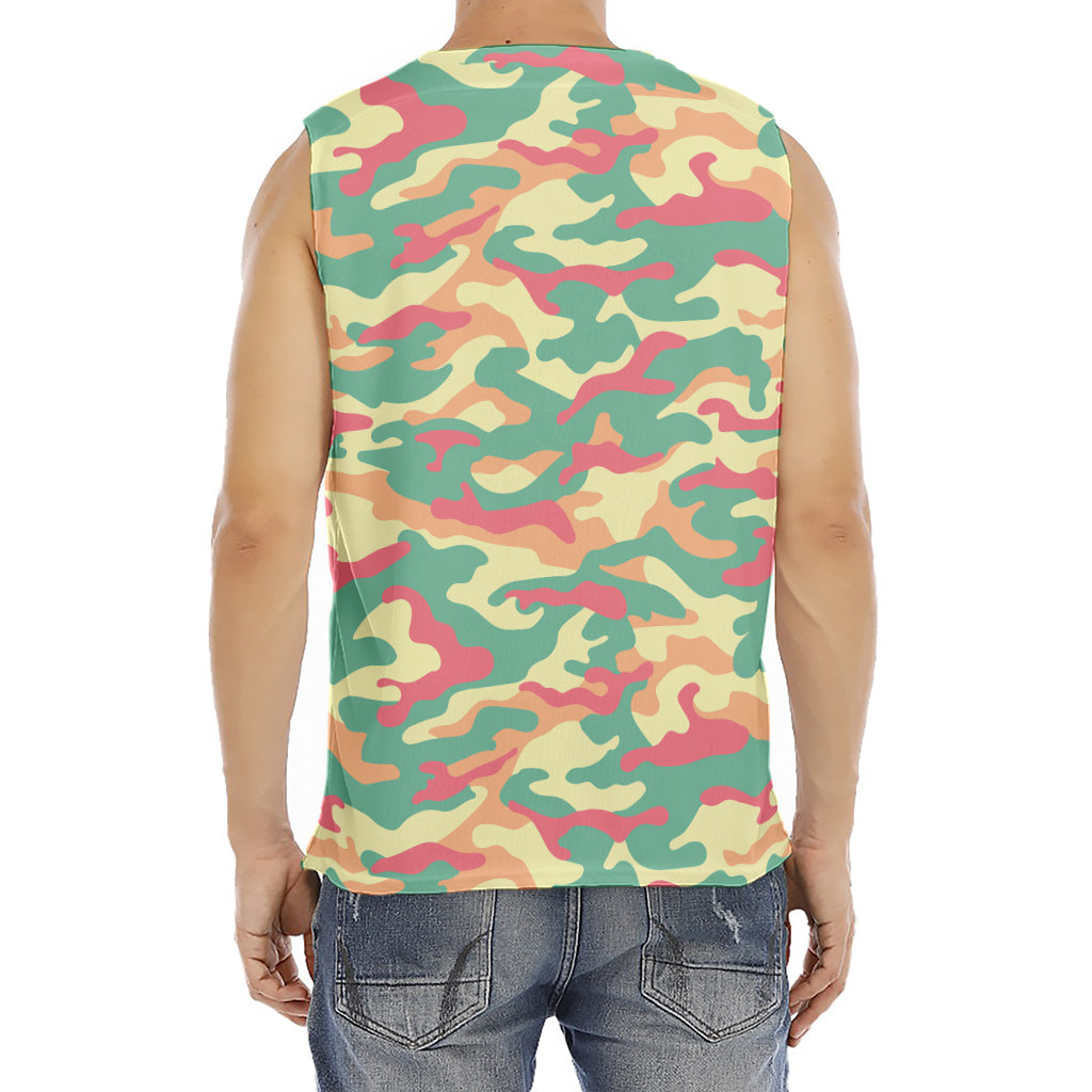 Pastel Camouflage Print Men's Fitness Tank Top