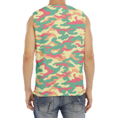 Pastel Camouflage Print Men's Fitness Tank Top