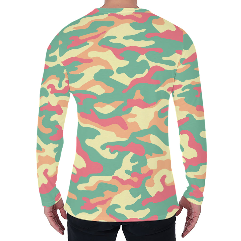 Pastel Camouflage Print Men's Long Sleeve T-Shirt